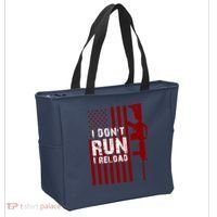 Funny Gun Lovers I Don't Run I Reload Gun Owners US Flag Tote Bag thumb 2