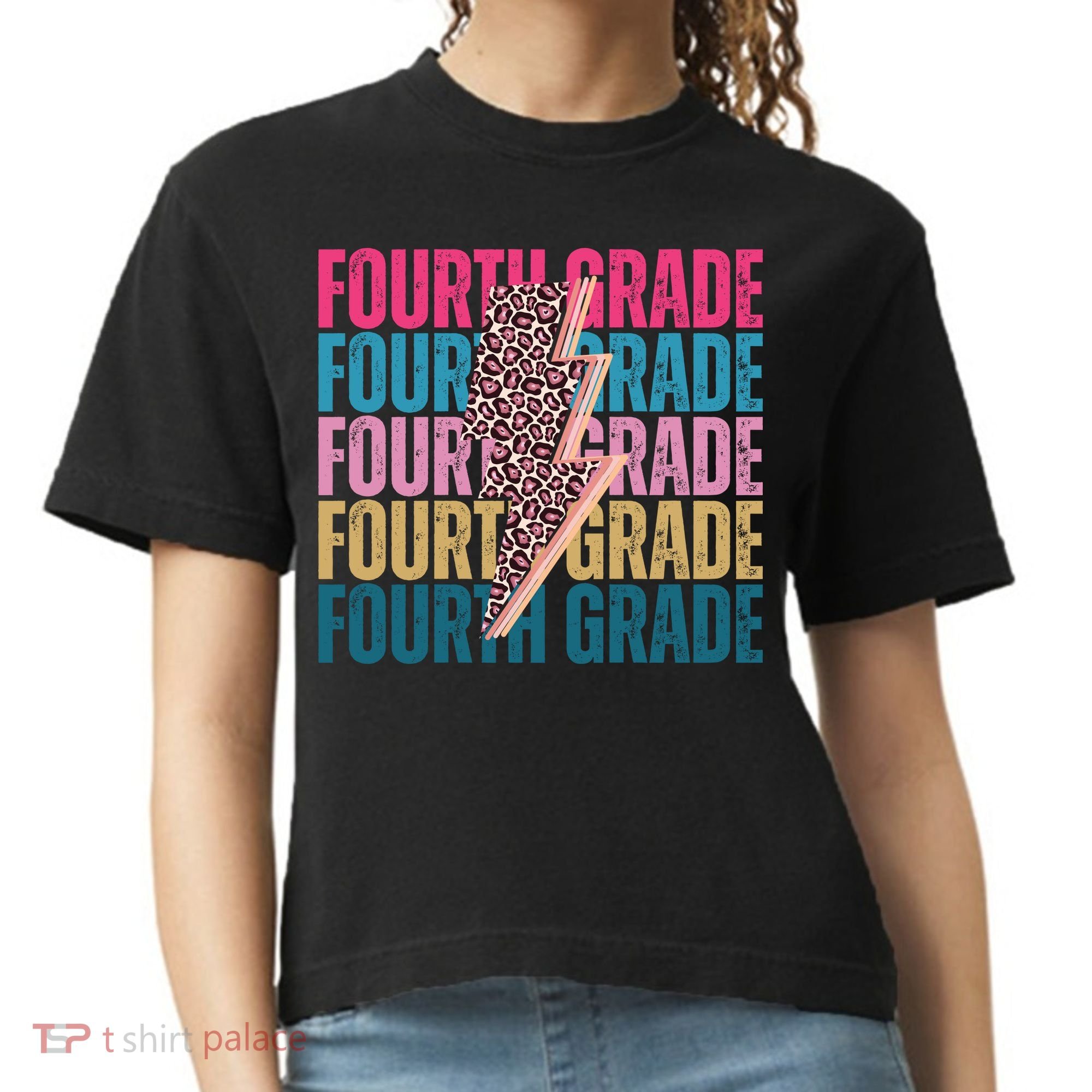 Fourth Grade Lighting Cheetah Back To School Comfort Colors Boxy T-Shirt