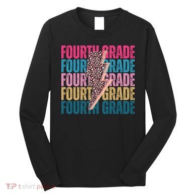 Fourth Grade Lighting Cheetah Back To School Long Sleeve Shirt