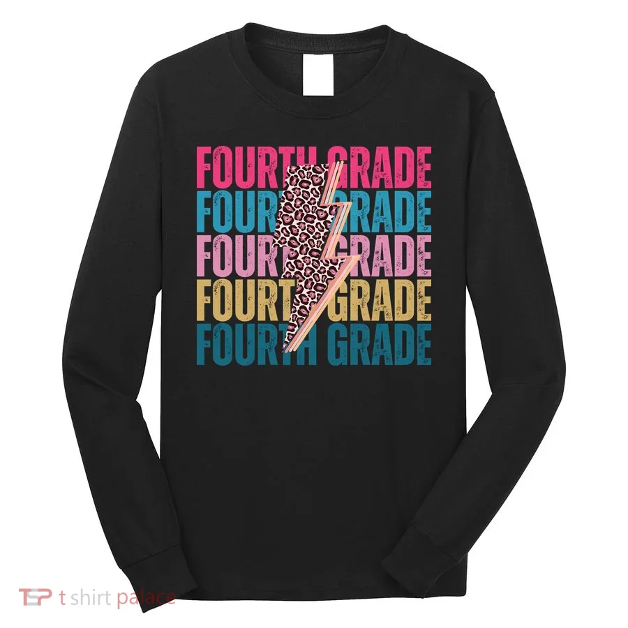 Fourth Grade Lighting Cheetah Back To School Long Sleeve Shirt