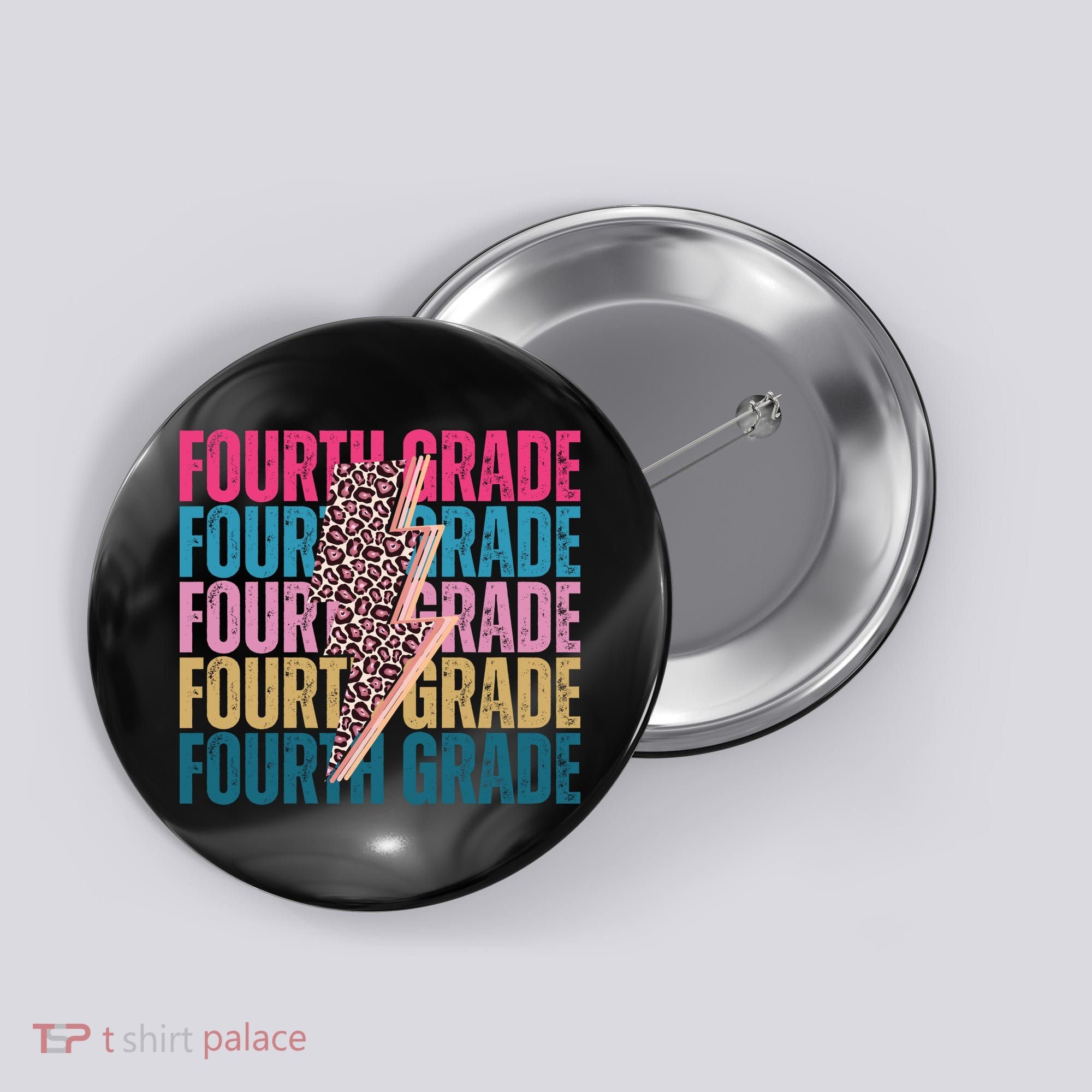 Fourth Grade Lighting Cheetah Back To School Button