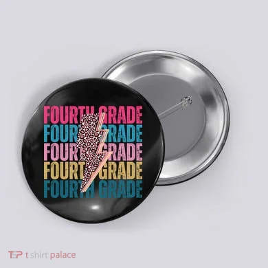 Fourth Grade Lighting Cheetah Back To School Button