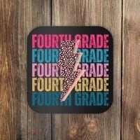Fourth Grade Lighting Cheetah Back To School Coaster thumb 0
