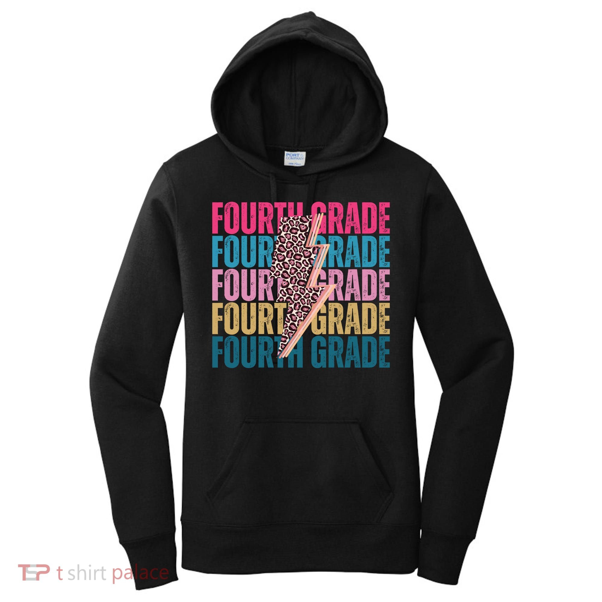 Fourth Grade Lighting Cheetah Back To School Women's Hoodie