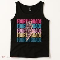 Fourth Grade Lighting Cheetah Back To School Tank Top thumb 2