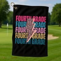 Fourth Grade Lighting Cheetah Back To School Golf Towel thumb 1