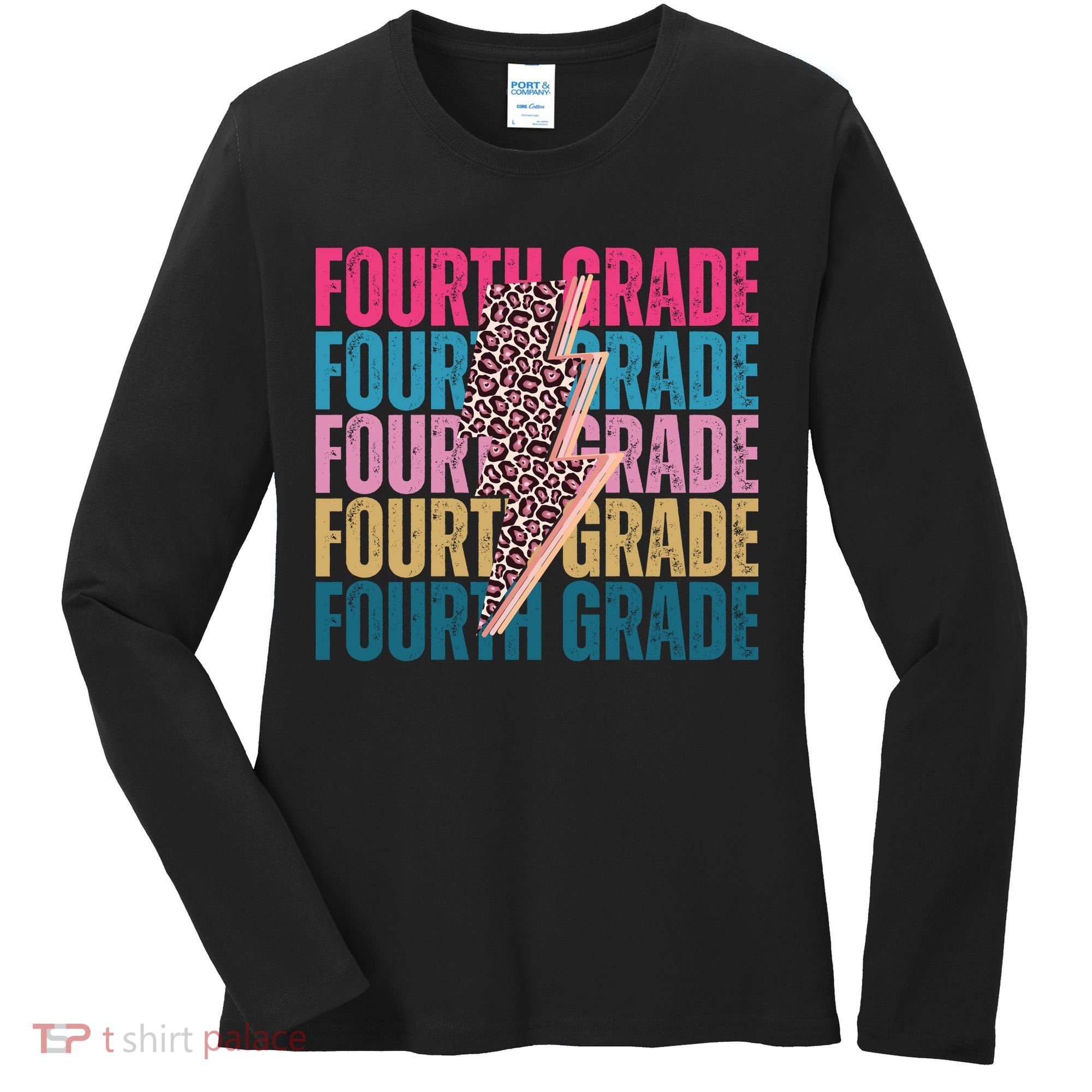 Fourth Grade Lighting Cheetah Back To School Women's Long Sleeve Shirt