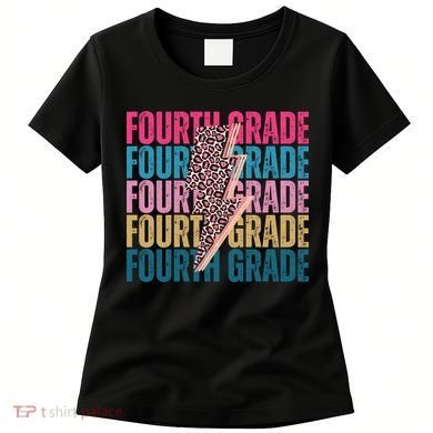 Fourth Grade Lighting Cheetah Back To School Women's T-Shirt