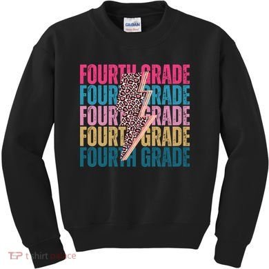 Fourth Grade Lighting Cheetah Back To School Kids Sweatshirt