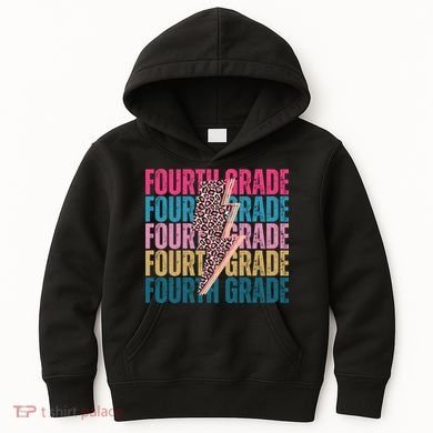 Fourth Grade Lighting Cheetah Back To School Kids Hoodie