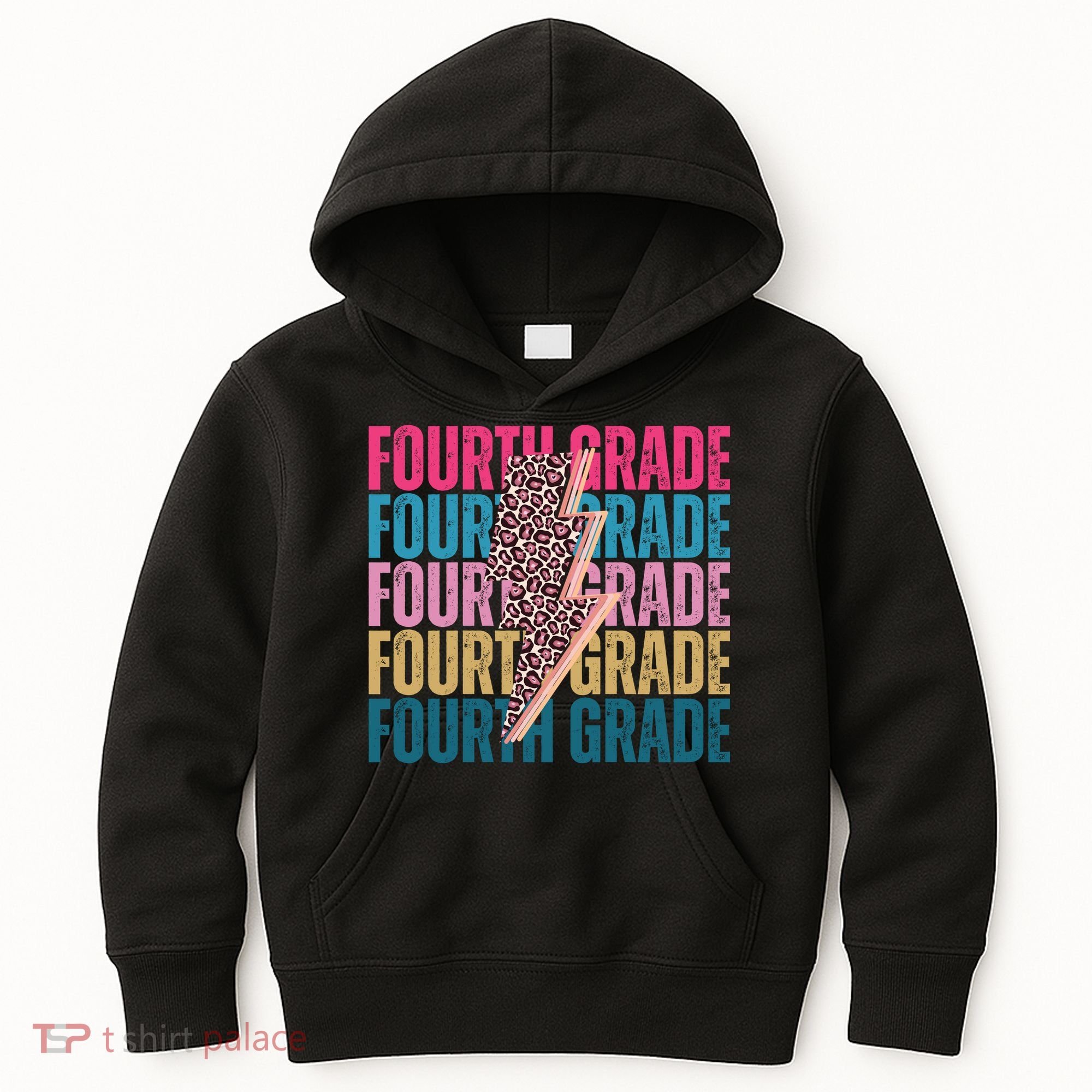 Fourth Grade Lighting Cheetah Back To School Kids Hoodie