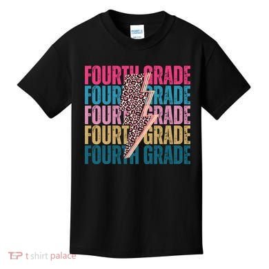 Fourth Grade Lighting Cheetah Back To School Kids T-Shirt