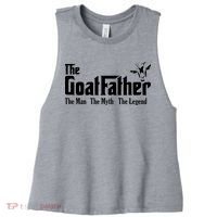 Funny Goat Lover Gifts For Dads And Men The Goat Father Women's Racerback Cropped Tank thumb 0