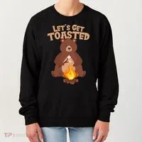 Funny Get Let's Toasted Camping Bear Women's Sweatshirt thumb 0
