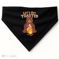 Funny Get Let's Toasted Camping Bear USA-Made Doggie Bandana thumb 0