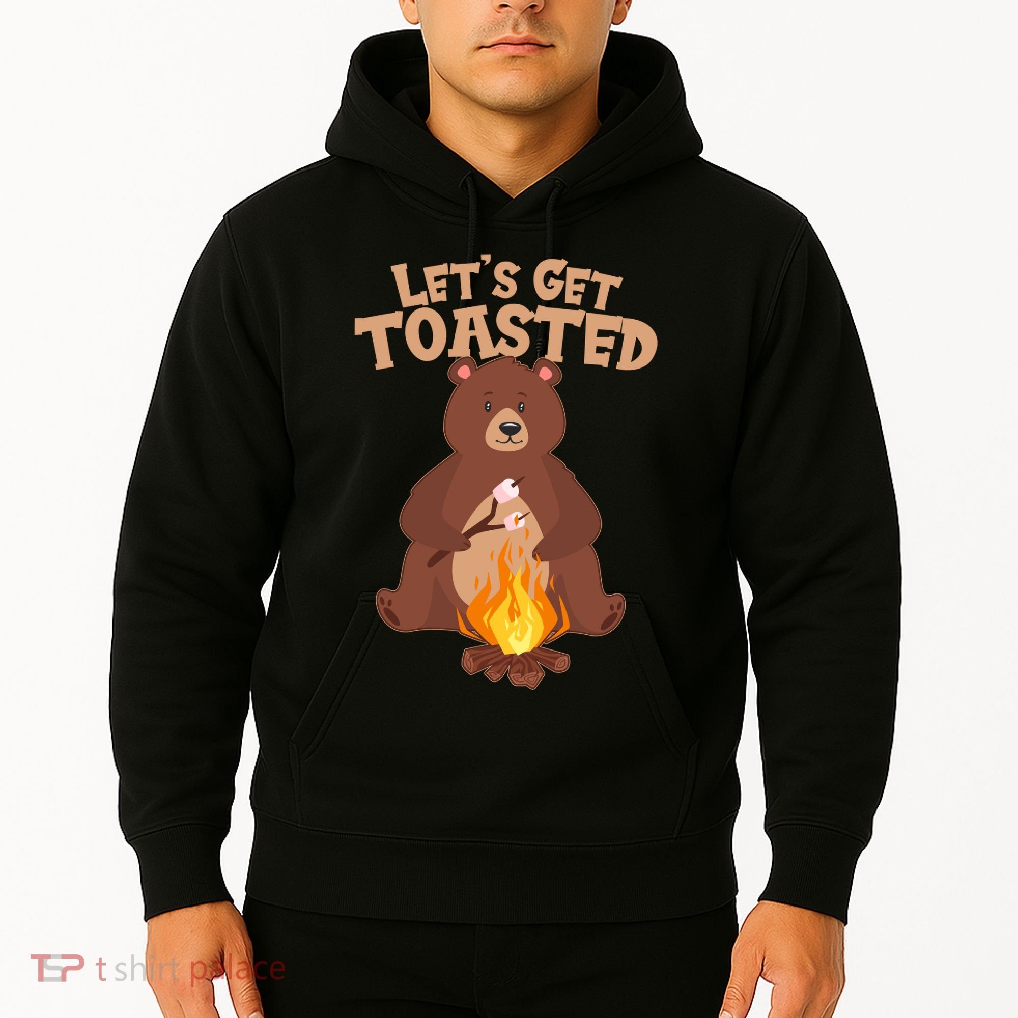 Funny Get Let's Toasted Camping Bear Hoodie