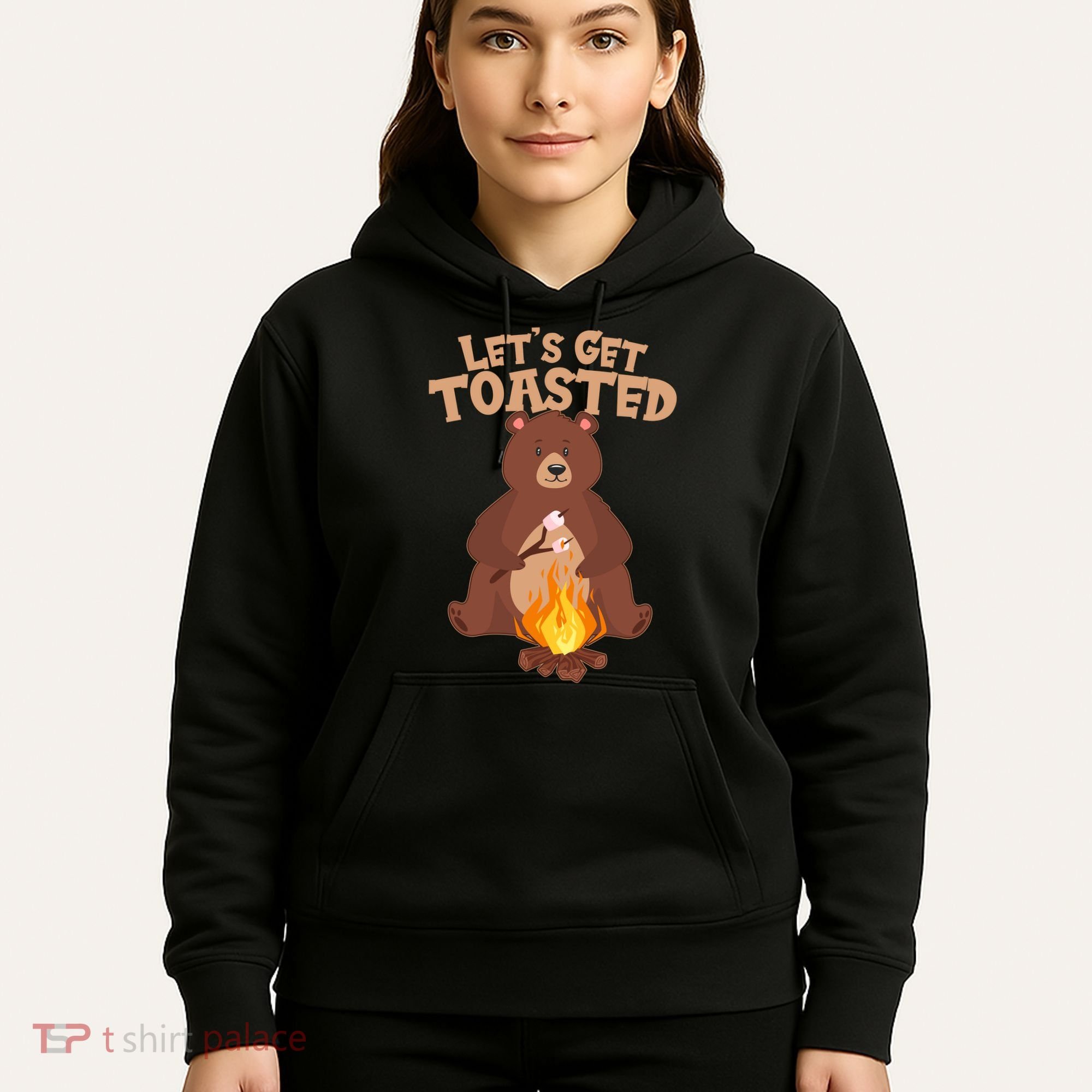 Funny Get Let's Toasted Camping Bear Hoodie