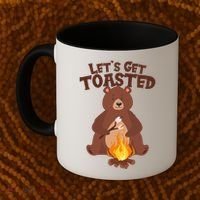 Funny Get Let's Toasted Camping Bear Coffee Mug thumb 2