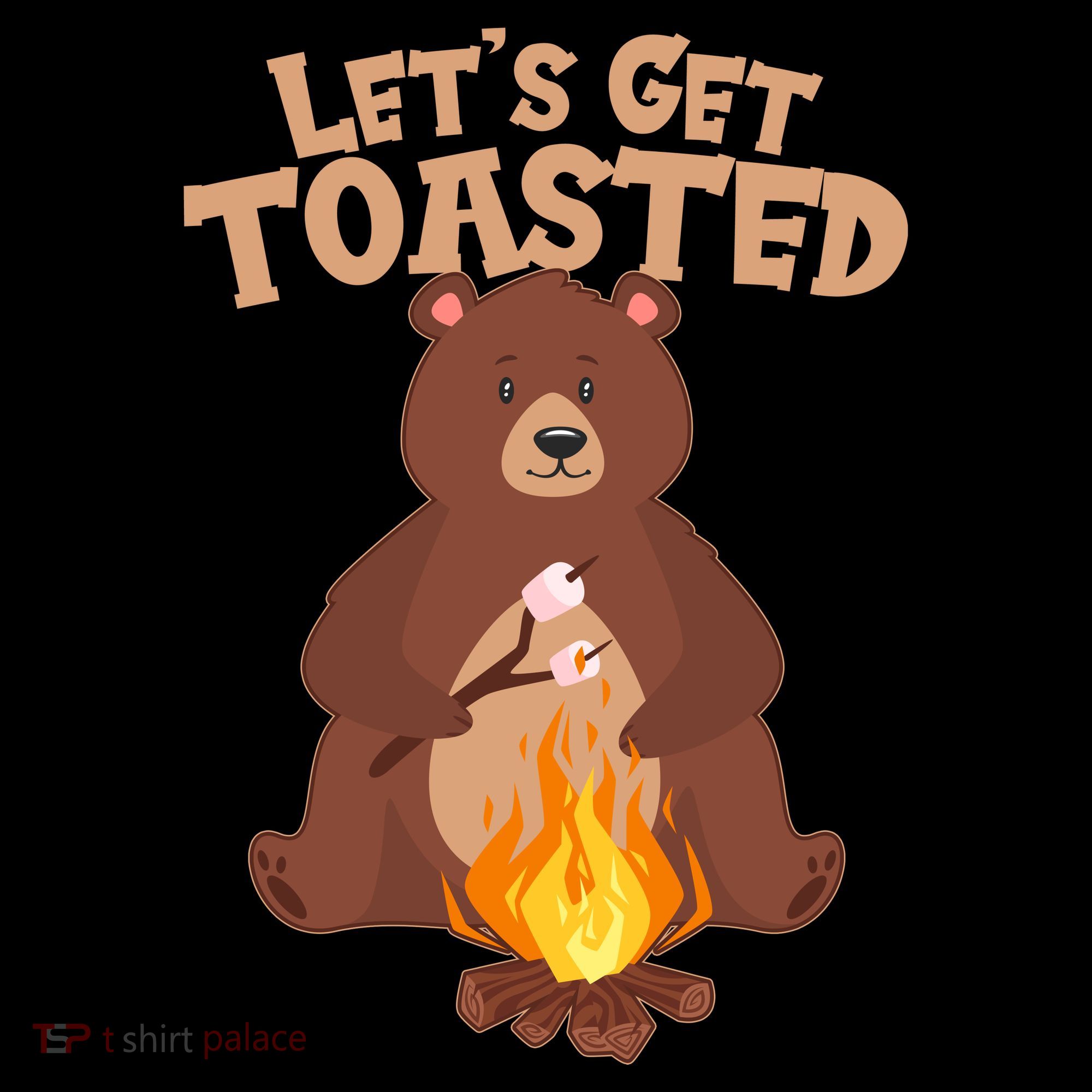 Funny Get Let's Toasted Camping Bear Women's Hoodie