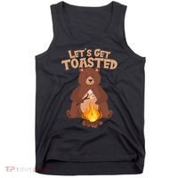 Funny Get Let's Toasted Camping Bear Tank Top thumb 0