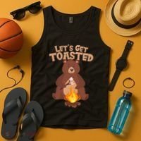 Funny Get Let's Toasted Camping Bear Tank Top thumb 4
