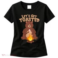 Funny Get Let's Toasted Camping Bear Women's T-Shirt thumb 0