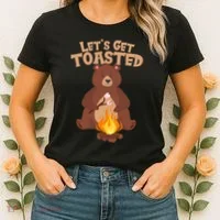Funny Get Let's Toasted Camping Bear Women's T-Shirt thumb 2