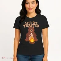 Funny Get Let's Toasted Camping Bear Women's T-Shirt thumb 4
