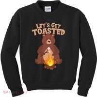 Funny Get Let's Toasted Camping Bear Kids Sweatshirt thumb 0