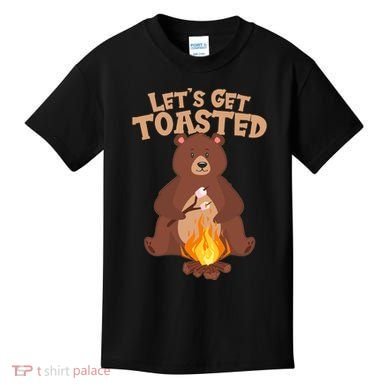 Funny Get Let's Toasted Camping Bear Kids T-Shirt