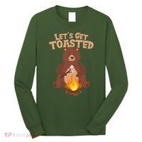 Funny Get Let's Toasted Camping Bear Long Sleeve Shirt thumb 0