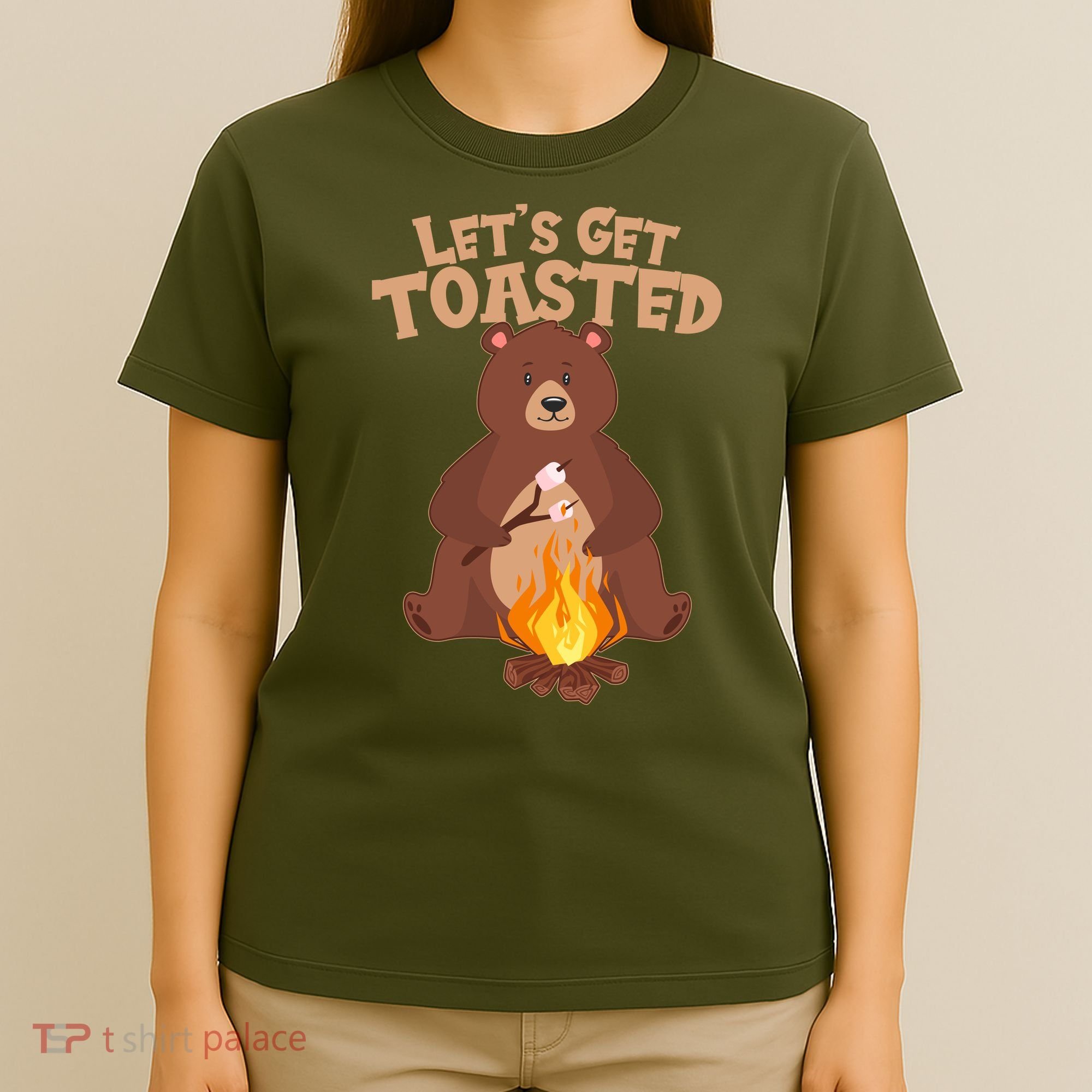 Funny Get Let's Toasted Camping Bear T-Shirt