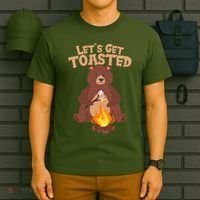 Funny Get Let's Toasted Camping Bear T-Shirt thumb 6