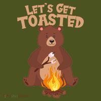 Funny Get Let's Toasted Camping Bear Mousepad thumb 1