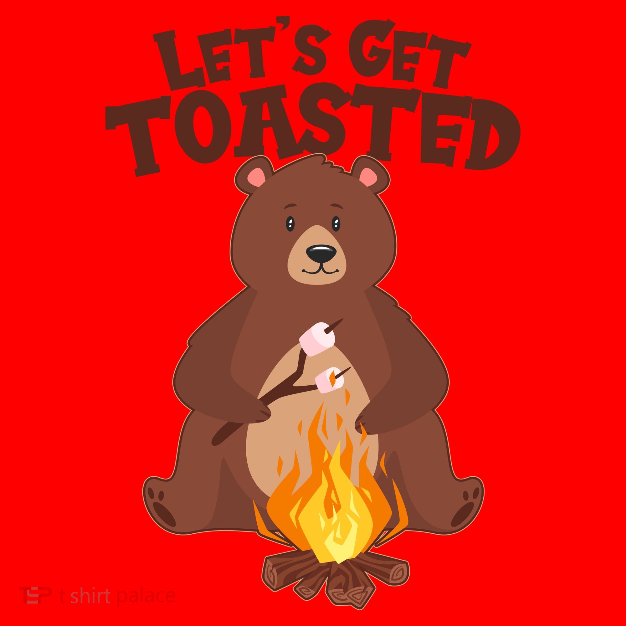 Funny Get Let's Toasted Camping Bear Santa Hat
