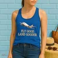 Fly Good Land Gooder Funny Airplane Aviation Airline Pilot Gift Women's Tank Top thumb 2