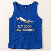 Fly Good Land Gooder Funny Airplane Aviation Airline Pilot Gift Tank Top thumb 2