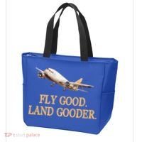 Fly Good Land Gooder Funny Airplane Aviation Airline Pilot Gift Tote Bag thumb 3