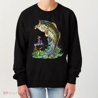 Fishing Graphic Large Mouth Bass Fish Women's Sweatshirt thumb 0