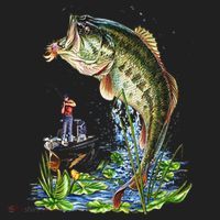 Fishing Graphic Large Mouth Bass Fish Women's Sweatshirt thumb 2