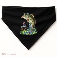 Fishing Graphic Large Mouth Bass Fish USA-Made Doggie Bandana thumb 0