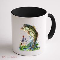 Fishing Graphic Large Mouth Bass Fish Coffee Mug thumb 1