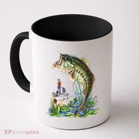 Fishing Graphic Large Mouth Bass Fish Coffee Mug thumb 0