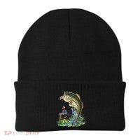 Fishing Graphic Large Mouth Bass Fish Beanie thumb 0