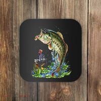 Fishing Graphic Large Mouth Bass Fish Coaster thumb 0
