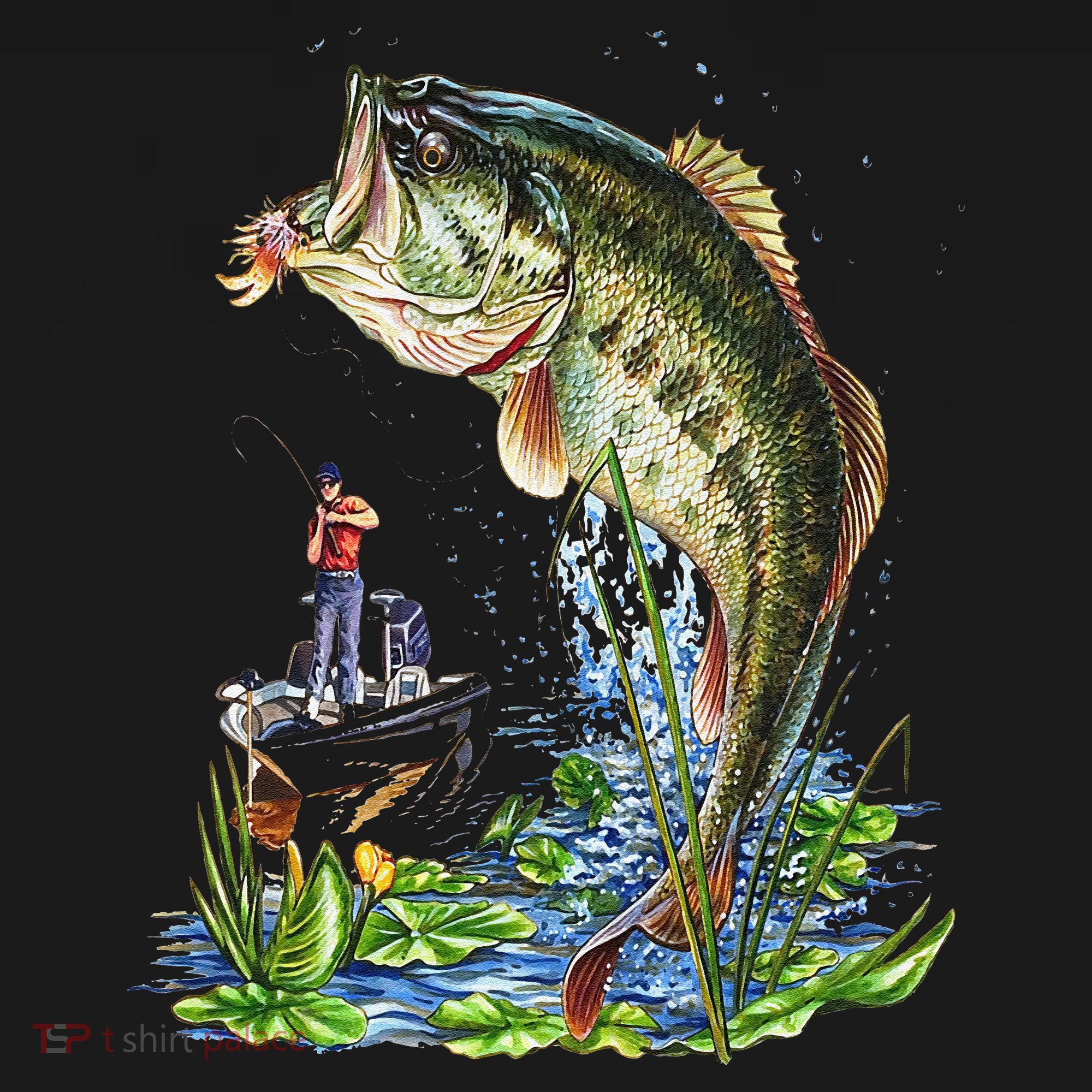Fishing Graphic Large Mouth Bass Fish Ornament