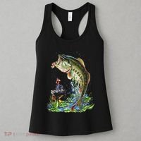 Fishing Graphic Large Mouth Bass Fish Women's Tank Top thumb 3