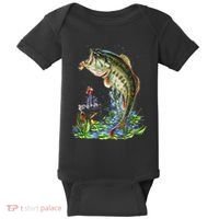 Fishing Graphic Large Mouth Bass Fish Baby Bodysuit thumb 0
