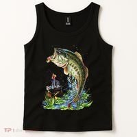 Fishing Graphic Large Mouth Bass Fish Tank Top thumb 2