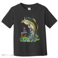 Fishing Graphic Large Mouth Bass Fish Toddler T-Shirt thumb 0